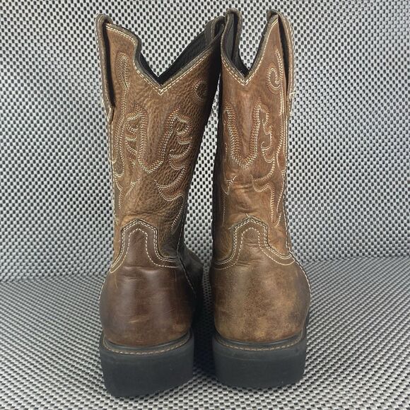 JB Dillon Cowboy Boots Mens 6.5 D Brown Leather Western Made In Mexico - Picture 6 of 15